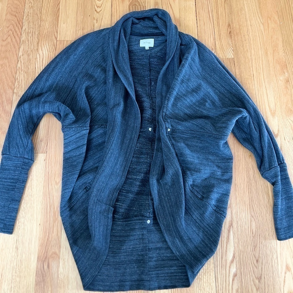 Wilfred Draped Gray Cardigan